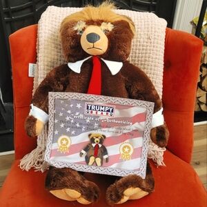 Trumpy Bear Deluxe 1st Ed 2017 Donald Trump MAGA 22" Plush Bear With Cape + COA